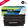 Image de Pack de 3 toners compatible HP 12A Noir