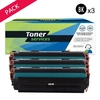 Image de Pack de 3 toners compatible HP 78A Noir
