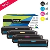 Image de Pack de 4 toners compatible HP 125A Noir et couleurs