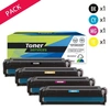 Image de Pack de 4 toners compatible HP 304A Noir et couleurs