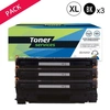 Image de Pack de 3 toners compatible HP 83X Noir - Canon 737