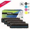 Image de Pack de 4 toners compatible HP 201 XL Noir et couleurs