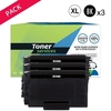 Image de Pack de 3 toners compatible Brother TN3480 Noir
