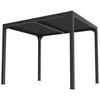 Image de Pergola bioclimatique - Aluminium - Gris anthracite - Ventelles latérales mobiles imitation bois - 7,2 m²