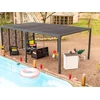 Image de Pergola Bioclimatique Aluminium XXL - Gris Anthracite - 5 Panneaux Moucharabieh - 21,52 m²