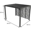 Image de Pergola bioclimatique aluminium - gris anthracite - ventelles latérales mobiles imitation bois - 7,2 m²