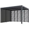Image de Pergola Bioclimatique Aluminium Gris Anthracite avec Panneaux Moucharabieh et Ventelles Latérales Mobiles - 10,80 m² - Lames Ori
