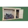 Image de Abri bûcher mono pente 329 x 122 x H. 195 cm - Madriers bois, toiture ondulées