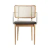 Image de RED Edition - Fauteuil de repas rembourré Cannage - Bois naturel - Chêne massif