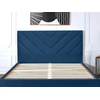 Image de Tête de lit ROMANE tissu velours bleu foncé 170 BOBOCHIC