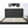Image de Tête de lit ROMANE tissu velours gris foncé 150 BOBOCHIC