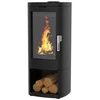 Image de Poêle à bois - MAONIE BÛCHER - 11,5 kW fonte noir - rangement bûches - sortie Ø150 mm