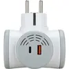 Image de Biplite Multiprise Watt & Co rotative 2 prises 16A + 2 USB - Gris