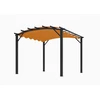 Image de Pergola arche structure mixte aluminium/acier - coloris gris anthracite - toile couleur rouille - 140 gr/m²