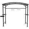 Image de Carport barbecue finition époxy gris anthracite - Toit en acier - Pieds réglables - Accessoires barbecue inclus