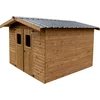Image de Abri Therma Double Pente 10,60 m² - Bois Thermochauffé - Bac Acier - Sans Plancher
