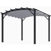 Image de Pergola arche structure mixte aluminium/acier coloris gris anthracite - toile couleur gris 280 gr/m²