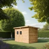 Image de Abri de jardin Theora bois thermochauffé 3,30 x 2,20 m - panneaux 19 mm - 7,40 m²