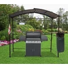 Image de Carport barbecue autoportant à double toit - Finition époxy gris anthracite - Toit en acier galvanisé - Pieds réglables - Access