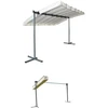 Image de Pergola Marquise - 3,60 x 2,50 m - Finition époxy gris anthracite avec toile pivotante et extensible