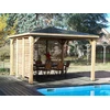Image de Pool house Blueterm bois thermochauffé 3,50 x 3,50 m - 2 parois avec ventelles mobiles