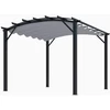 Image de Pergola arche structure mixte aluminium/acier coloris gris anthracite - toile couleur gris 140 gr/m²