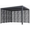 Image de Pergola Bioclimatique Aluminium Gris Anthracite avec 9 Panneaux Moucharabieh - 10,80 m² - Lames Orientables Manuelles
