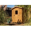 Image de Abri Therma Double Pente 3,24 m² - Bois Thermochauffé - Plaques Ondulées Bitumées - Avec Plancher