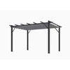 Image de Pergola aluminium gris anthracite - 12 m² - Poteaux 10x10 cm - Toile polyester gris 140 gr/m²