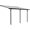 Image de Toit terrasse aluminium gris anthracite - 15,38 m² - Panneaux polycarbonate anti-UV 6 mm - Structure aluminium