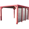 Image de Pergola en bois massif traité - ventelles mobiles - dimensions 341 x 313 cm - visserie inox