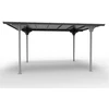 Image de Carport aluminium toit plat coloris gris anthracite - 14,70 m² - Plaques polycarbonate 6 mm