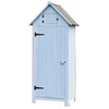 Image de Armoire de Rangement 0,41 m² - Bois Lasuré Bleu - Toit Bitumé