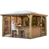 Image de Pool house Blueterm avec ventelles 3,50 x 3,50 m - bois thermochauffé - toit ACP