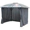 Image de Gloriette aluminium avec rideaux - Toit 4 pentes - Gris anthracite - 10,80 m² - Toit polycarbonate anti-UV 6 mm