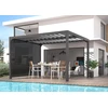 Image de Pergola Bioclimatique Aluminium Gris Anthracite avec Rideau Latéral Manuel - 10,80 m² - Lames Orientables Manuelles