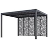 Image de Pergola Bioclimatique Aluminium Gris Anthracite avec 5 Panneaux Moucharabieh - 10,80 m² - Lames Orientables Manuelles