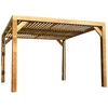 Image de Pergola Thermauvent - Bois thermochauffé - Ventelles mobiles - 3,41 x 3,13 m