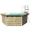 Image de Piscine bois hexagonale CEBU - 3,50 x 2,95 x H. 1,11 m