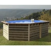 Image de Piscine bois hexagonale - 5,10 x 3,20 x H. 1,29 m SABTANG