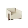Image de KANN DESIGN - Fauteuil rembourré Timber - Beige - Hêtre finition noyer - Designer Charles Kalpakian