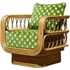Image de POPUS EDITIONS - Fauteuil rembourré LUNA - Vert - Rotin
