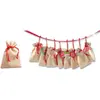 Image de Kit calendrier de l'Avent, sac de jute, naturel