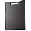 Image de Porte-bloc à rabat Maul A4 en PVC avec pince métal- Pochette intérieure/porte-stylo - Coloris noir