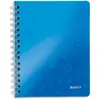 Image de Cahier A5 Leitz quadrillé 5x5 Spiralé WOW - Couverture PP - 80 feuilles - Bleu