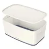 Image de Boîte de rangement avec couvercle Leitz MyBox Wow en ABS - 5L - blanc /gris