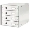Image de Module de classement Leitz WOW en carton recouvert de polypropylène - 4 tiroirs - blanc