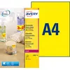 Image de Avery L6006 Etiquettes d'identification enlevables laser A4 210 x 297 mm - Jaune fluorescent - Boîte de 20