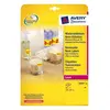 Image de Étiquettes d'identification enlevables couleur Avery L600620 - 210 x 297 mm - 20 feuilles - 1 étiquette par feuilles A4 - jaune fluorescent - paquet 20 unités