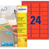 Image de Avery L6034 Etiquettes classement couleur enlevables 63,5 x 33,9 mm - Rouge - Boîte de 480